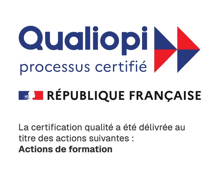 Qualiopi, processus certifié, République française. La certification qualité a été délivrée au titre des actions suivantes : actions de formation.