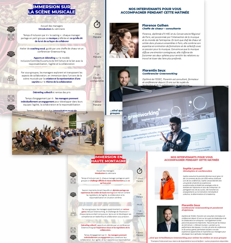 Programmes et temps forts de séminaires immersifs