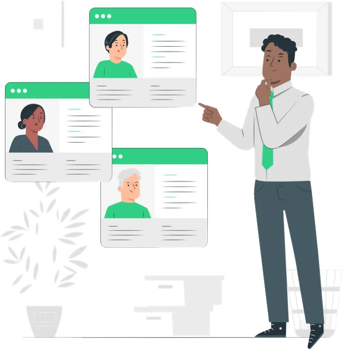 Illustration : un responsable RH compare des profils de collaborateurs